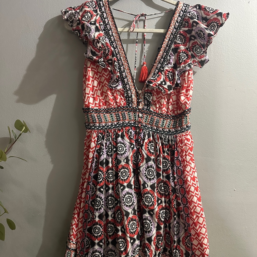 Anthropologie | Dresses | Anthropologie
Red Floral Beaded Embroidered...